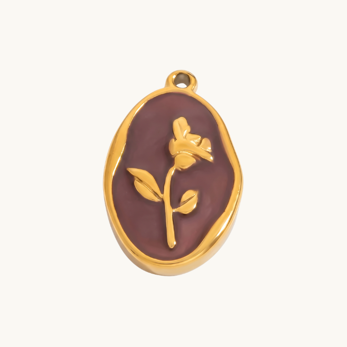 Charm Medalla Rosa